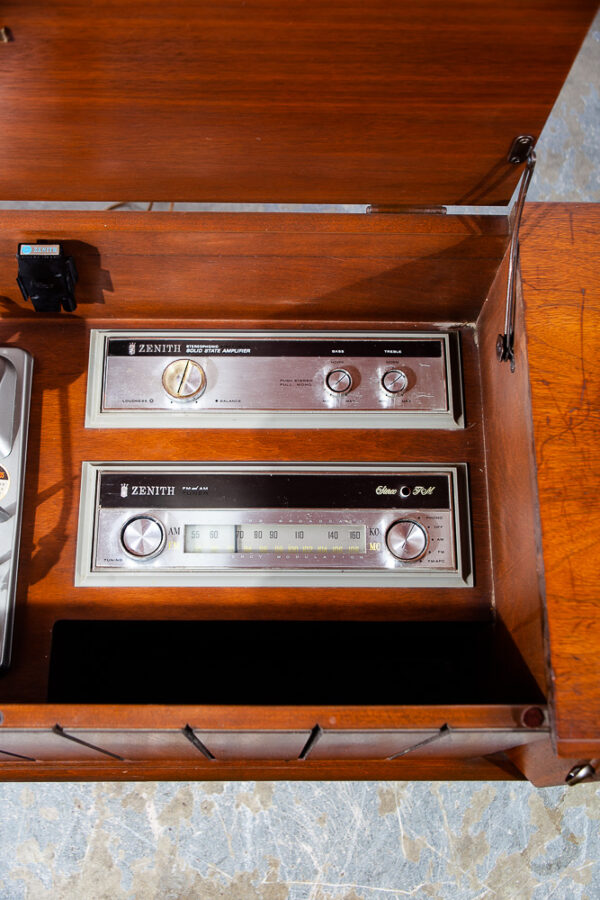 Mid Century Modern Stereo Console Record Player Zenith Serviced Hifi Radio Wood - Image 11