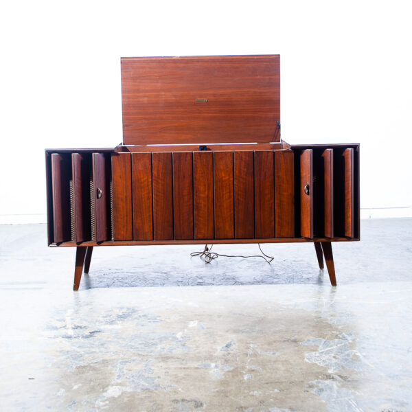 Mid Century Modern Stereo Console Record Player Zenith Serviced Hifi Radio Wood - Image 4