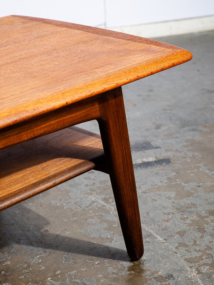 Mid Century Danish Modern Coffee Table Svend Aage Madsen Shelf Solid Teak 71 in - Image 5