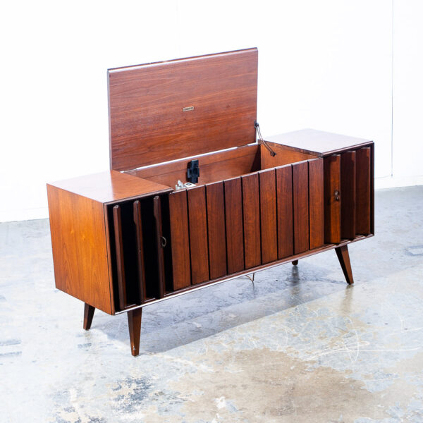 Mid Century Modern Stereo Console Record Player Zenith Serviced Hifi Radio Wood