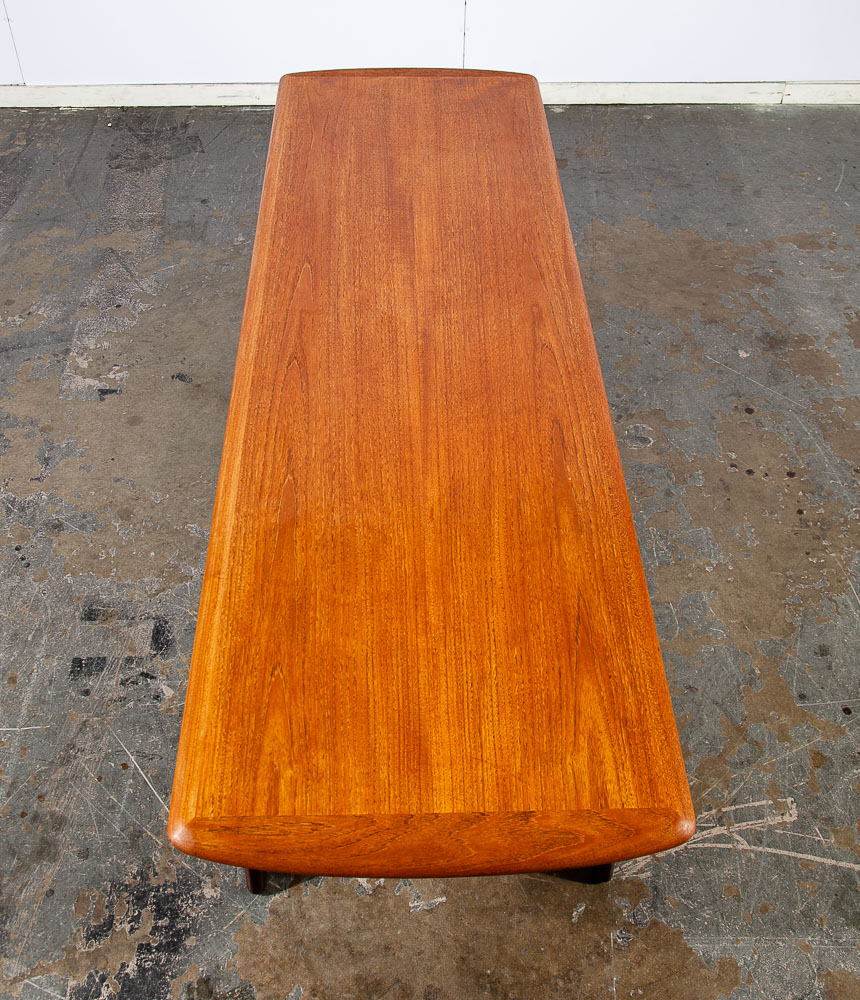 Mid Century Danish Modern Coffee Table Svend Aage Madsen Shelf Solid Teak 71 in - Image 3