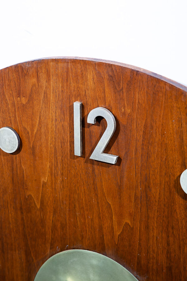 Mid Century Modern Wall Clock American Clock Company Large 40" Brass Walnut Mcm - Image 8