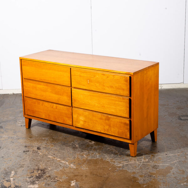 Mid Century Modern Dresser 6 Drawer Conant Ball Leslie Diamond Blonde Vintage - Image 7