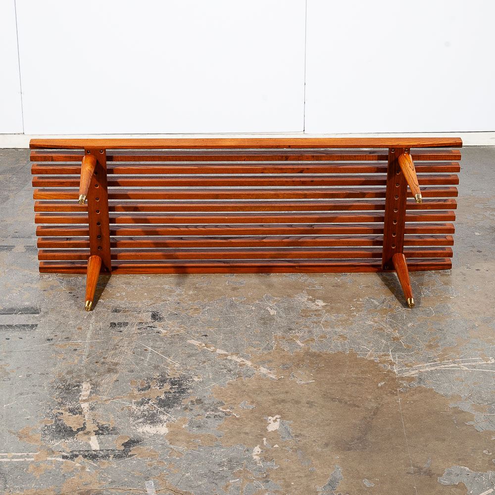 Mid Century Modern Slat Bench Coffee Table Vintage Entry Wood George Nelson Mcm - Image 10