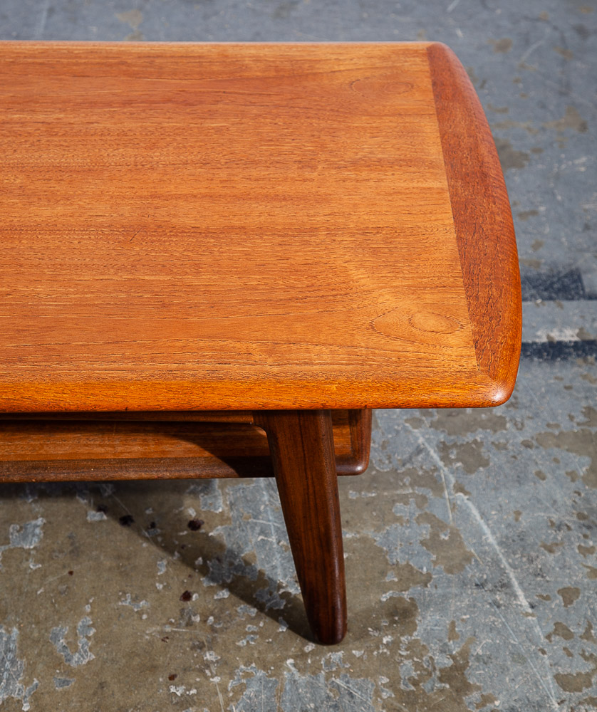 Mid Century Danish Modern Coffee Table Svend Aage Madsen Shelf Solid Teak 71 in - Image 9