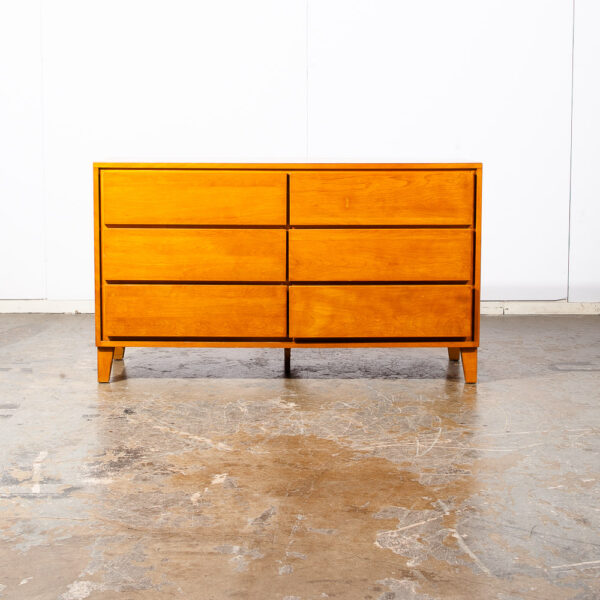 Mid Century Modern Dresser 6 Drawer Conant Ball Leslie Diamond Blonde Vintage - Image 6