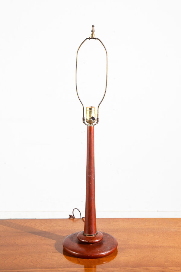 Mid Century Danish Modern Table Lamp Solid Teak Vintage Lighting Light Denmark - Image 4
