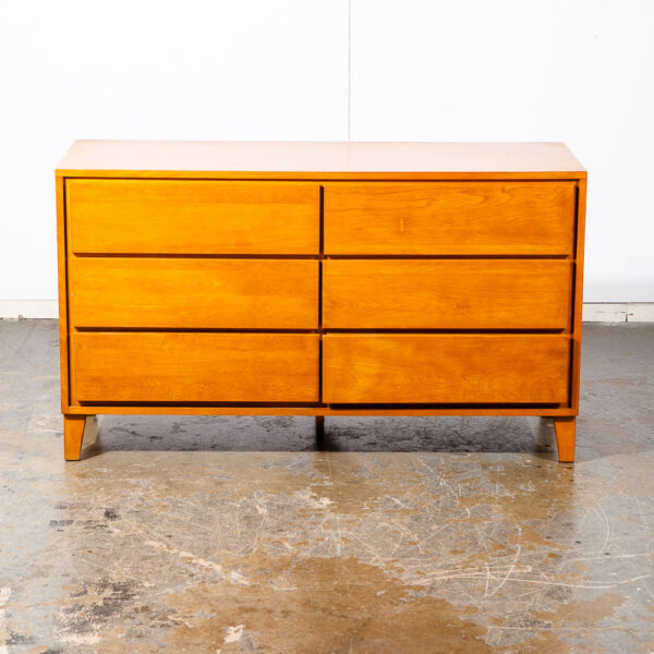 Mid Century Modern Dresser 6 Drawer Conant Ball Leslie Diamond Blonde Vintage