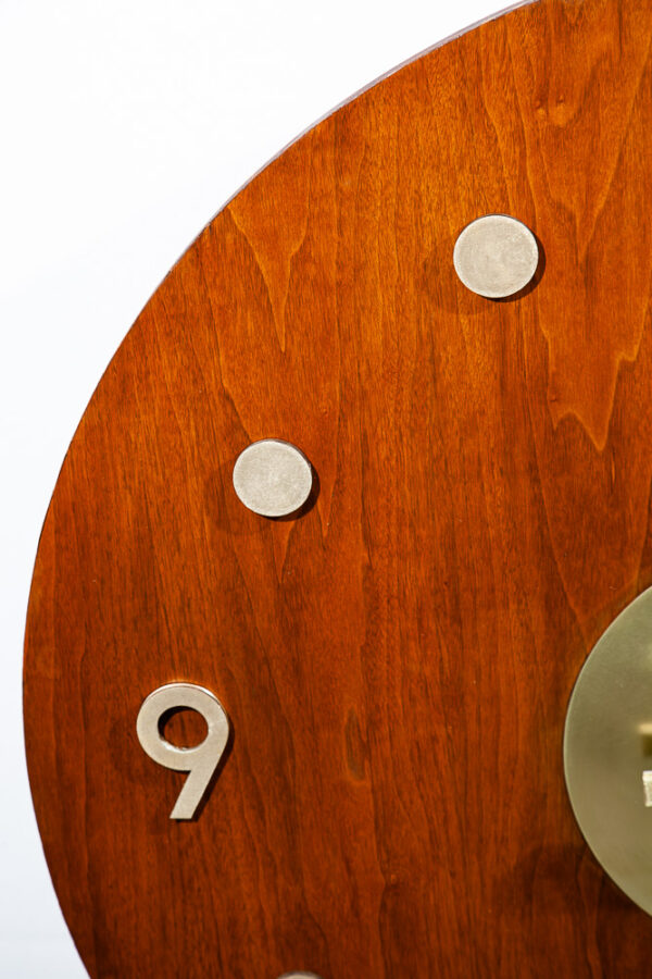 Mid Century Modern Wall Clock American Clock Company Large 40" Brass Walnut Mcm - Image 11