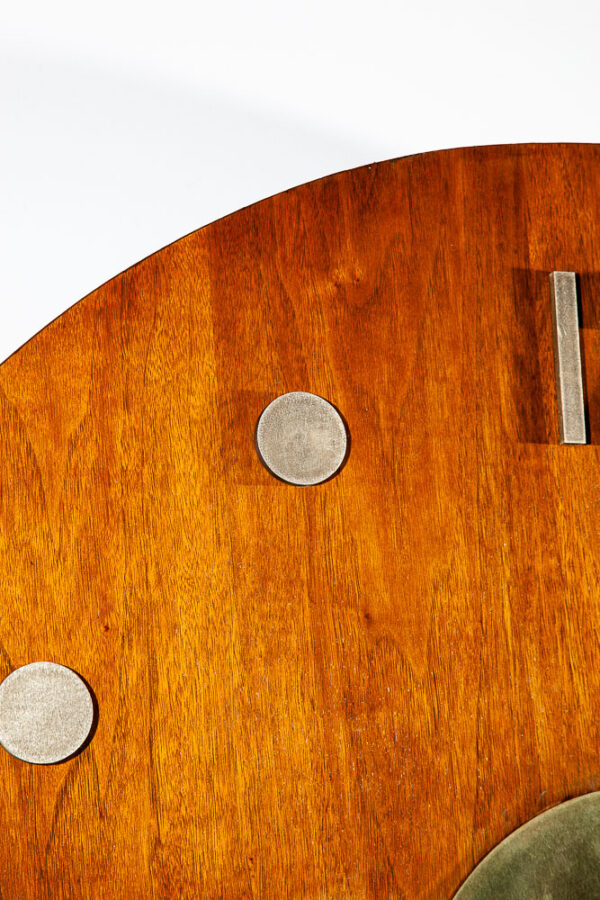 Mid Century Modern Wall Clock American Clock Company Large 40" Brass Walnut Mcm - Image 12