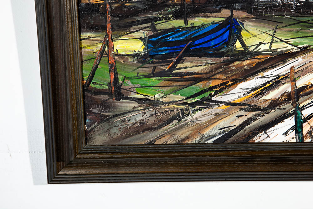 Mid Century Modern Oil Painting Expressionist Pierre Fredang Art Original Sign - Image 11