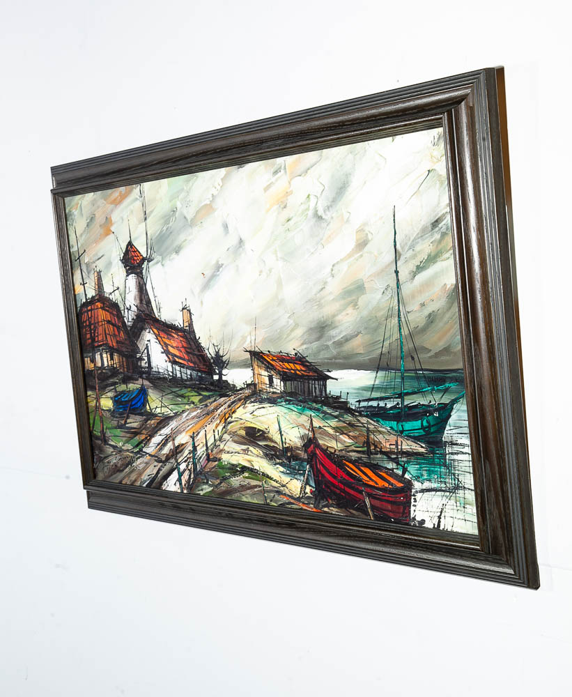 Mid Century Modern Oil Painting Expressionist Pierre Fredang Art Original Sign - Image 5