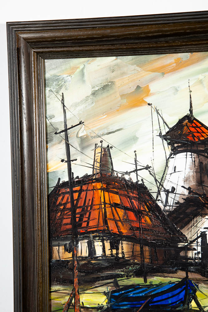 Mid Century Modern Oil Painting Expressionist Pierre Fredang Art Original Sign - Image 6