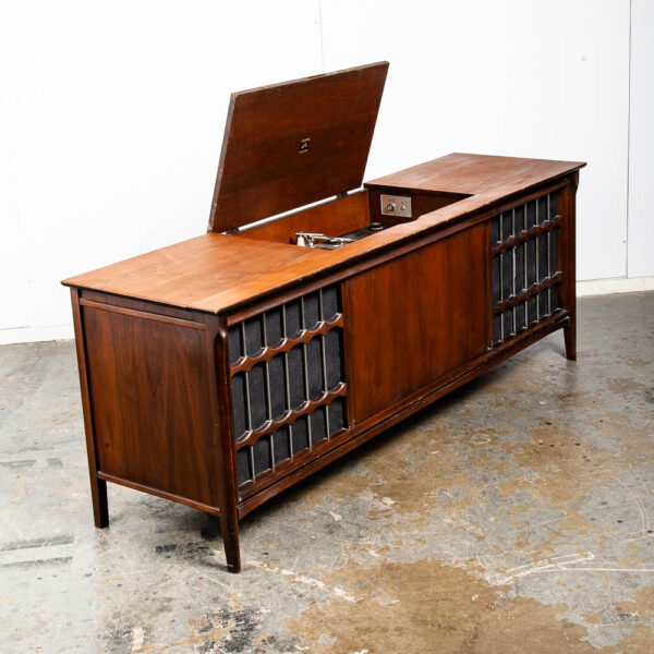 Mid Century Modern Stereo Console RCA Victor Record Player Radio Walnut Working - Image 5