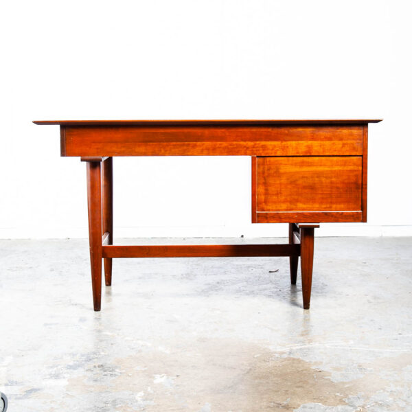 Mid Century Modern Desk Willett Solid Cherry Office 4 Drawers Vintage Danish Mcm - Image 3