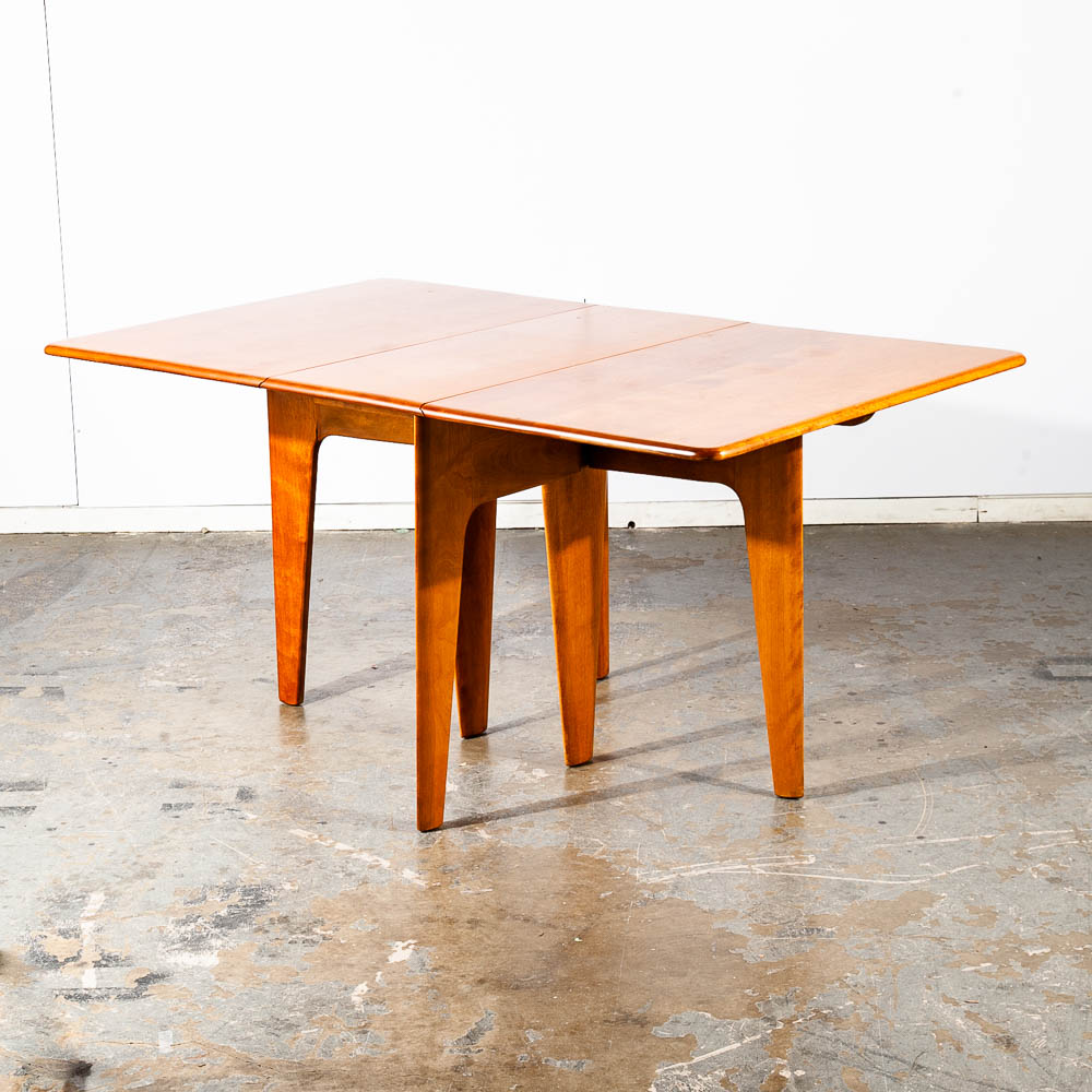 Mid Century Modern Dining Table M166 Solid Maple Drop Leaf Heywood Wakefield Mcm - Image 2