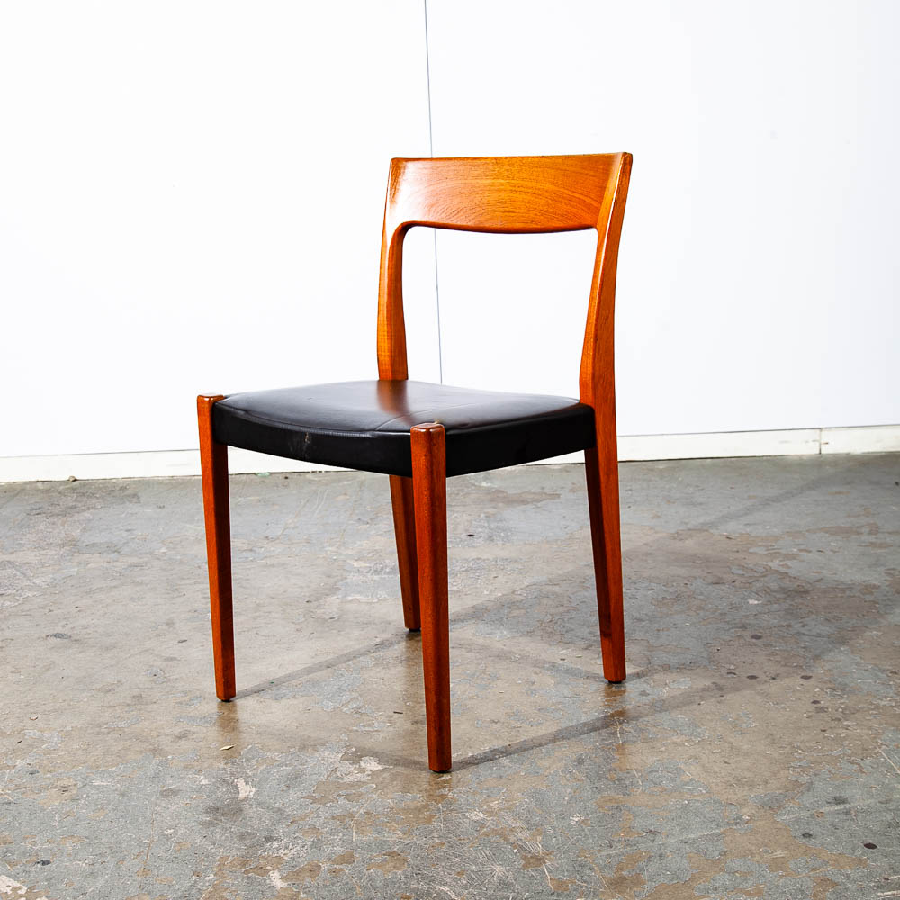 Mid Century Danish Modern Dining Chair Teak Pair 2 Round Back Sweden Denmark - Image 8