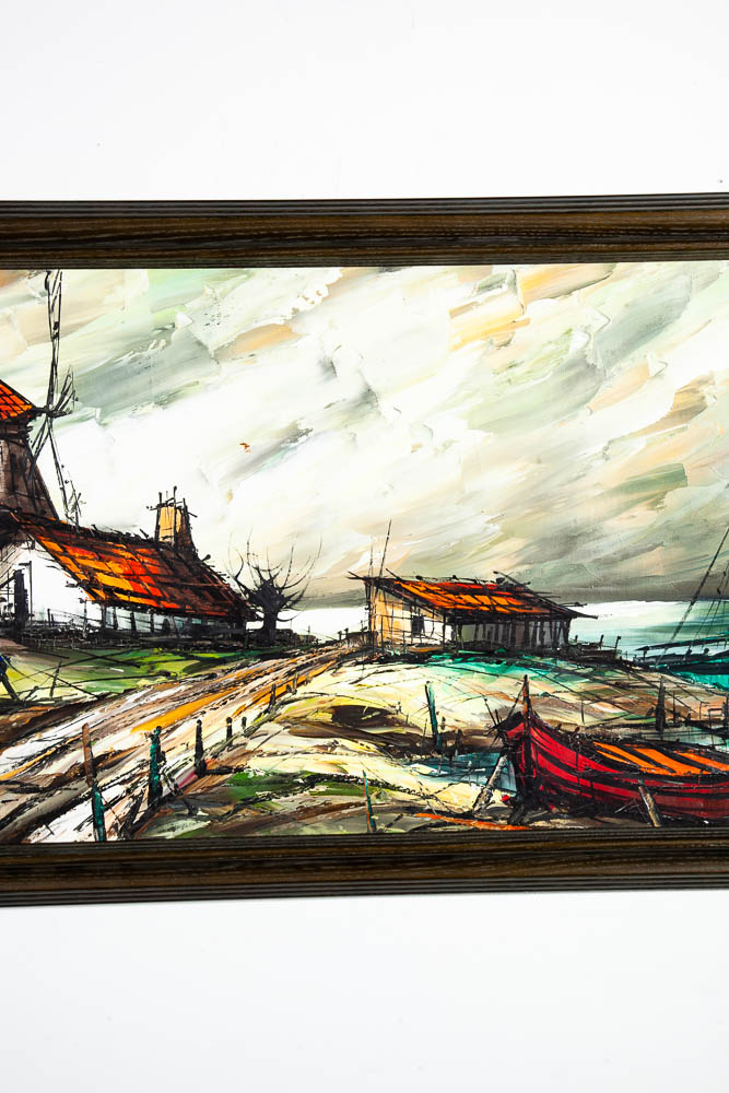 Mid Century Modern Oil Painting Expressionist Pierre Fredang Art Original Sign - Image 8