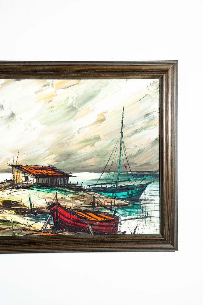 Mid Century Modern Oil Painting Expressionist Pierre Fredang Art Original Sign - Image 4