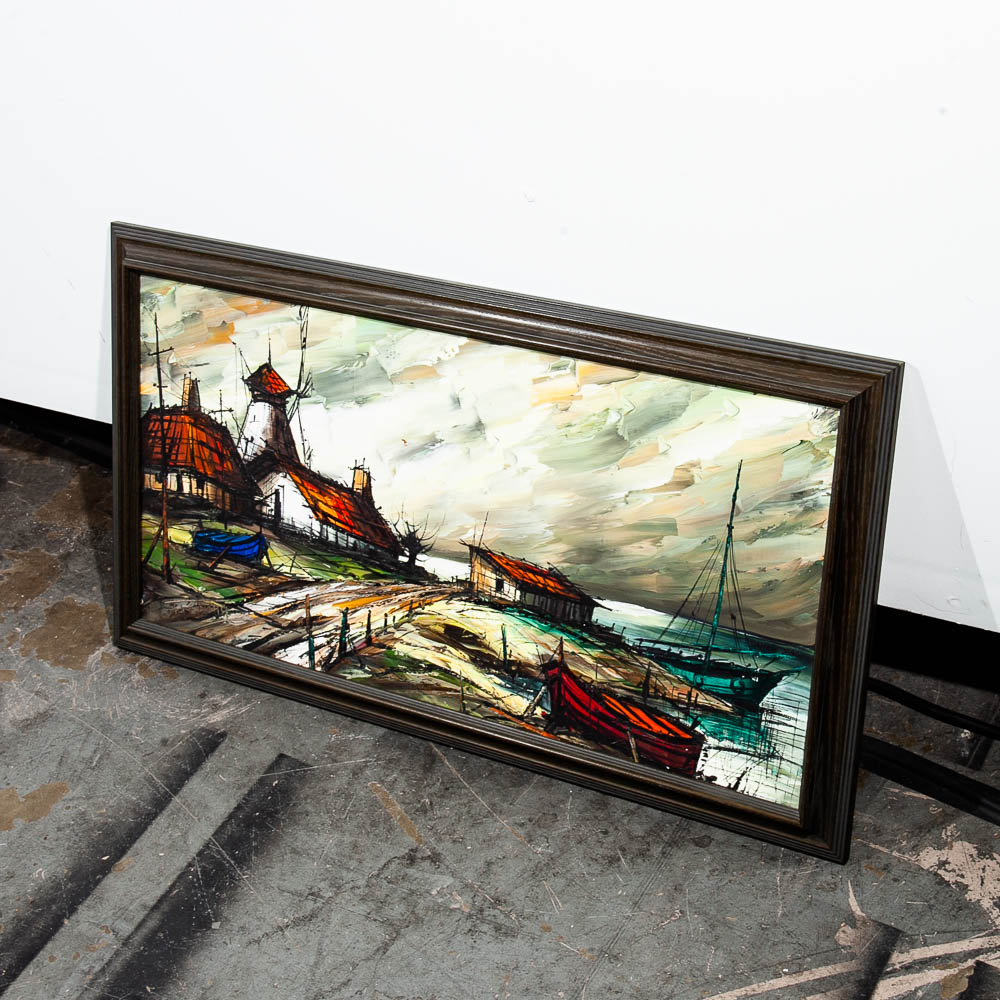 Mid Century Modern Oil Painting Expressionist Pierre Fredang Art Original Sign - Image 3