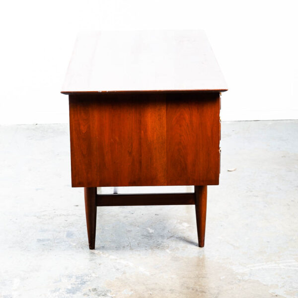 Mid Century Modern Desk Willett Solid Cherry Office 4 Drawers Vintage Danish Mcm - Image 7