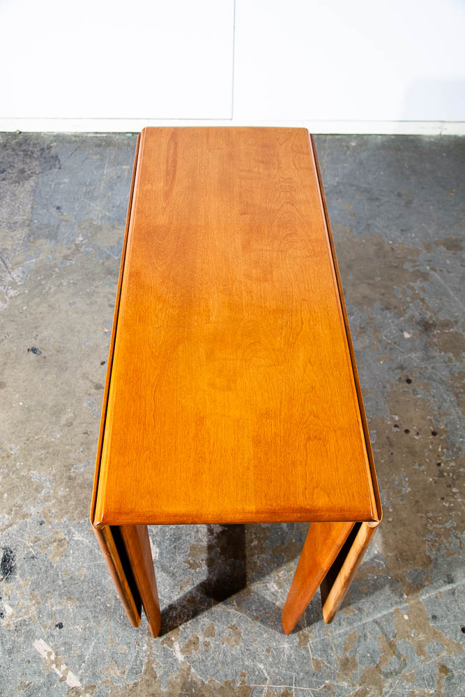 Mid Century Modern Dining Table M166 Solid Maple Drop Leaf Heywood Wakefield Mcm - Image 8