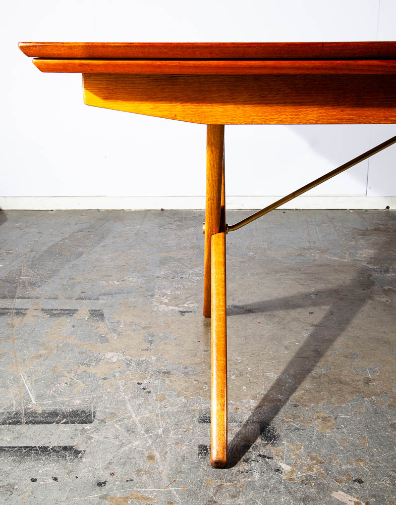 Mid Century Danish Modern Dining Table Teak Oak Torben Strandgaard Draw Leaf - Image 12