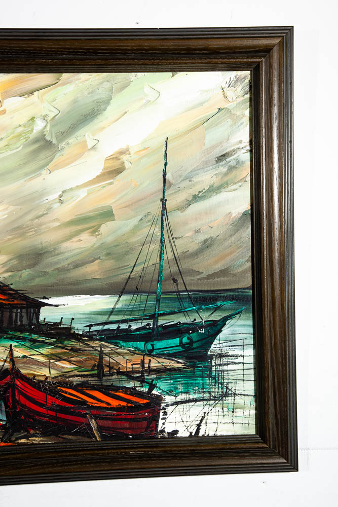 Mid Century Modern Oil Painting Expressionist Pierre Fredang Art Original Sign - Image 10