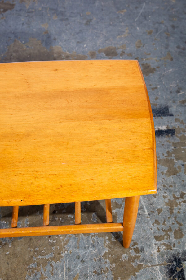 Mid Century Modern End Side Tables Solid Birch Spindle Conant Ball Wood Drawer - Image 7