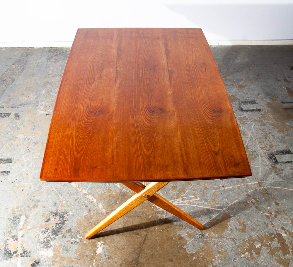 Mid Century Danish Modern Dining Table Teak Oak Torben Strandgaard Draw Leaf - Image 2