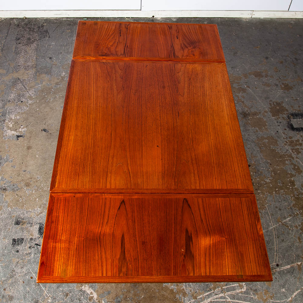 Mid Century Danish Modern Coffee Table Folding Side Square Teak Denmark Coffee - Image 4