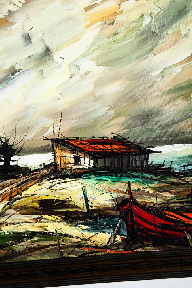 Mid Century Modern Oil Painting Expressionist Pierre Fredang Art Original Sign - Image 9