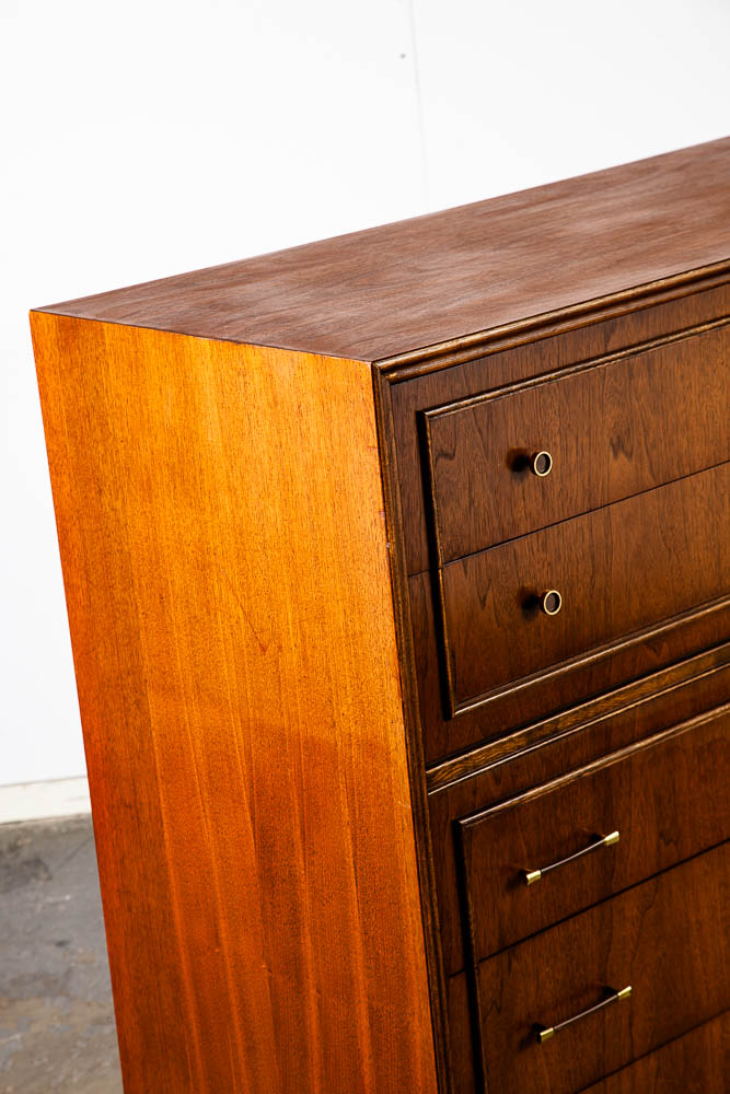 Mid Century Modern Dresser Highboy 5 Drawer Bassett Walnut Broyhill High Danish - Image 11