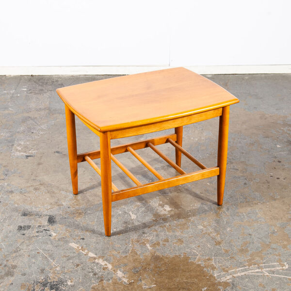 Mid Century Modern End Side Tables Solid Birch Spindle Conant Ball Wood Drawer - Image 5