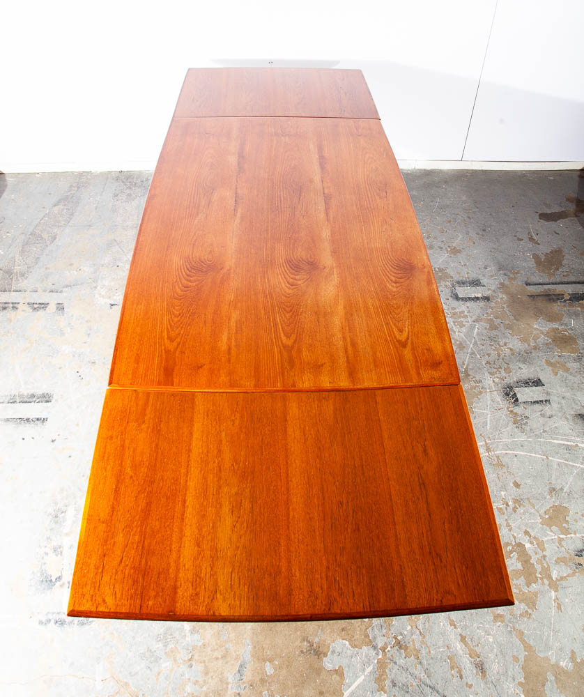 Mid Century Danish Modern Dining Table Teak Oak Torben Strandgaard Draw Leaf - Image 4
