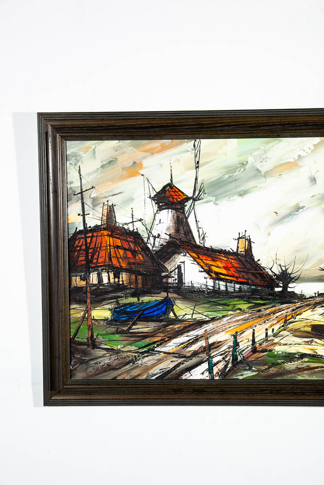 Mid Century Modern Oil Painting Expressionist Pierre Fredang Art Original Sign - Image 7