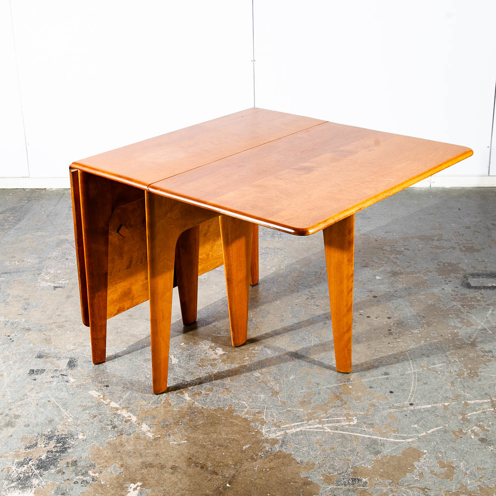 Mid Century Modern Dining Table M166 Solid Maple Drop Leaf Heywood Wakefield Mcm - Image 4