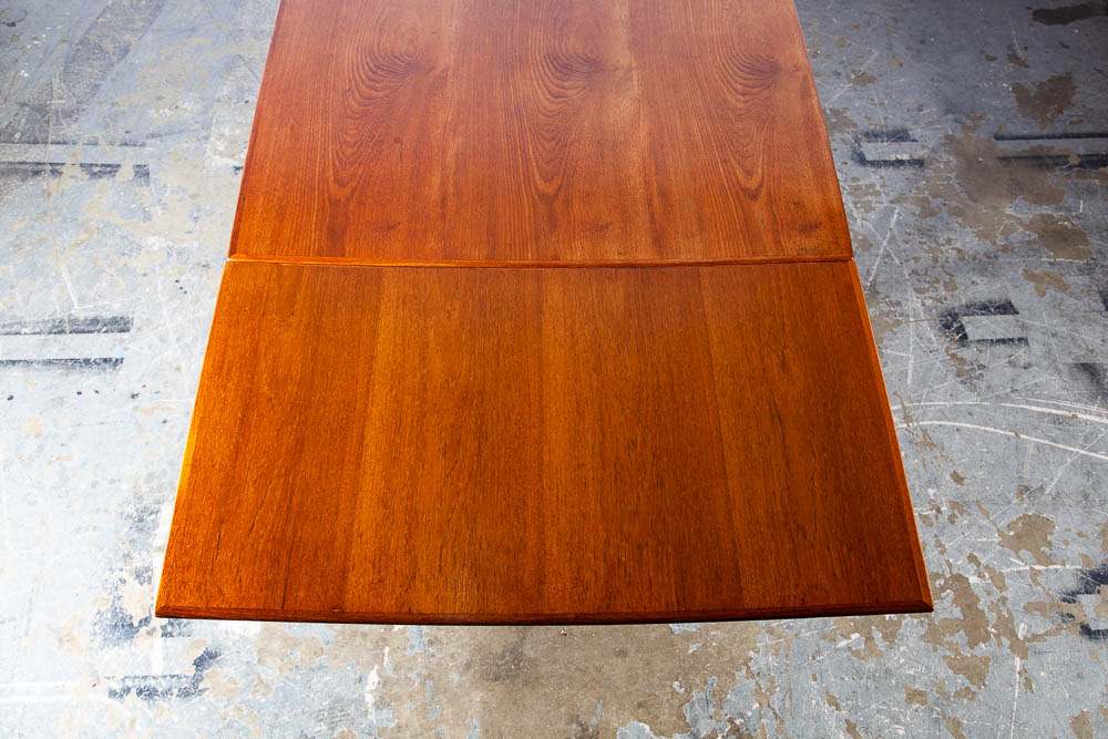 Mid Century Danish Modern Dining Table Teak Oak Torben Strandgaard Draw Leaf - Image 11