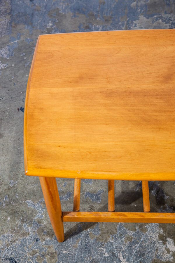 Mid Century Modern End Side Tables Solid Birch Spindle Conant Ball Wood Drawer - Image 9