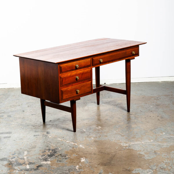 Mid Century Modern Desk Willett Solid Cherry Office 4 Drawers Vintage Danish Mcm