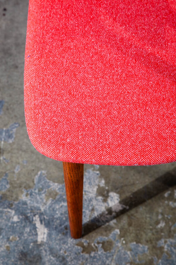 Mid Century Danish Modern Dining Chairs Kurt Ostervig Sculptural Red Teak oak NM - Image 8