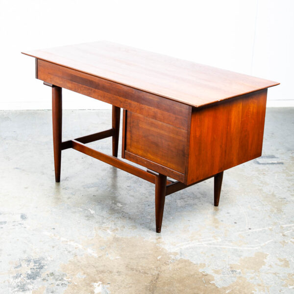 Mid Century Modern Desk Willett Solid Cherry Office 4 Drawers Vintage Danish Mcm - Image 6