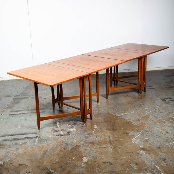 Mid Century Danish Modern Dining Table Teak Folding Bendt Winge Kleppe Møbler XL - Image 4