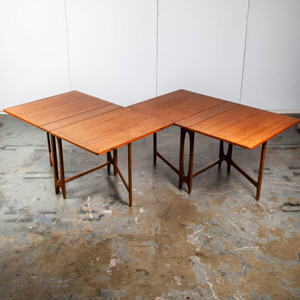 Mid Century Danish Modern Dining Table Teak Folding Bendt Winge Kleppe Møbler XL - Image 5
