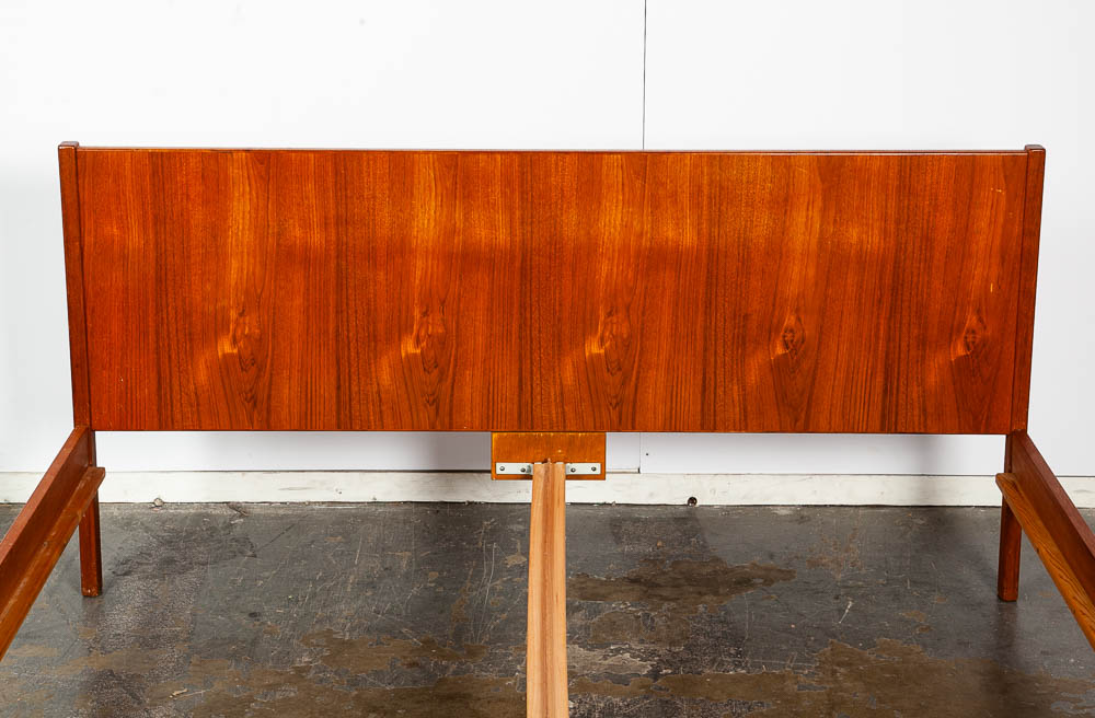 Mid Century Danish Modern Headboard Queen Teak Bed Frame Mcm Footboard Denmark - Image 6