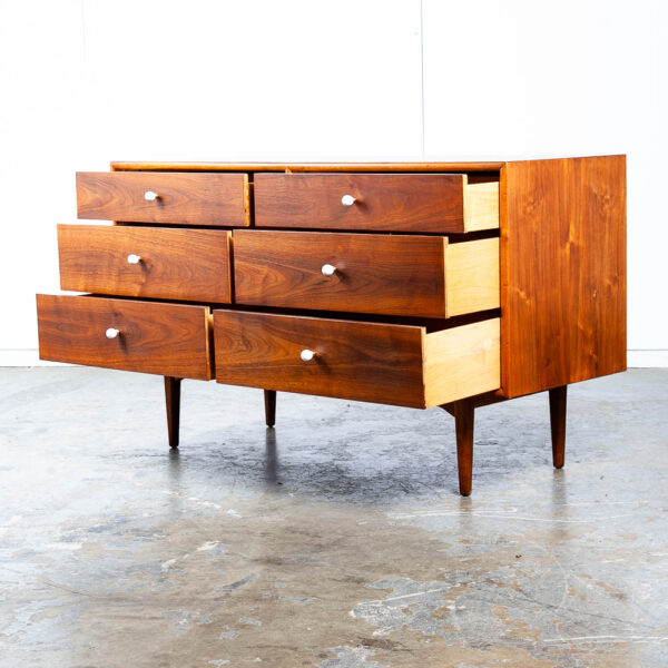 Mid Century Modern Dresser Credenza 6 Drawer Drexel Declaration Vintage Walnut - Image 3