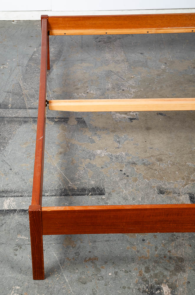 Mid Century Danish Modern Headboard Queen Teak Bed Frame Mcm Footboard Denmark - Image 8