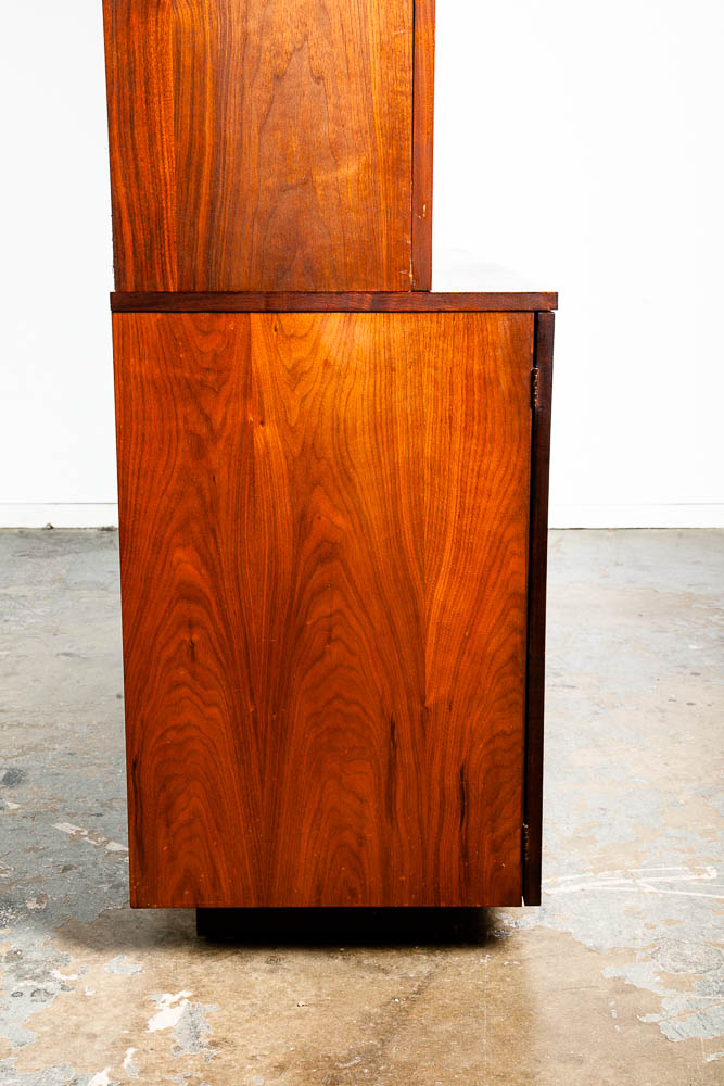Mid Century Modern China Cabinet Hutch Lane Brown Saltman Wanut Glass Doors Mcm - Image 5