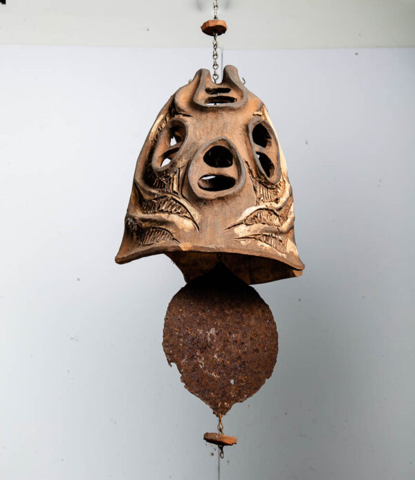 Mid Century Modern Ceramic Bell Wind Chime Hanging Roger Marshall Soleri Bitters Studio Pottery California - Image 5