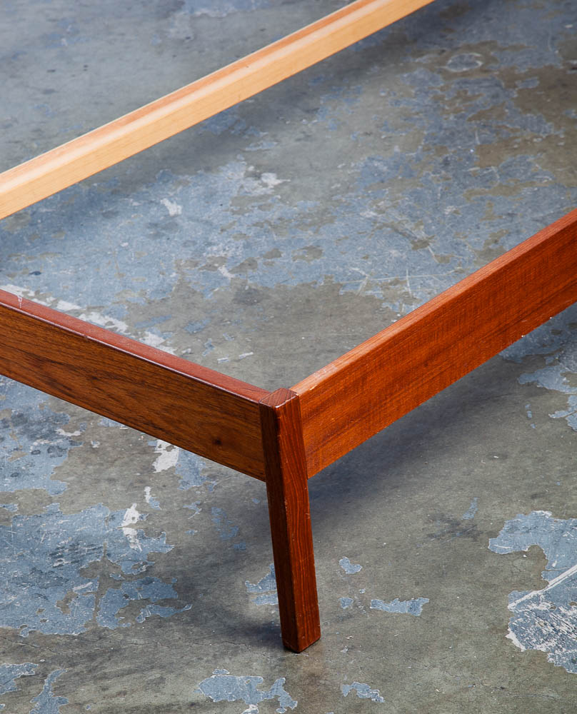 Mid Century Danish Modern Headboard Queen Teak Bed Frame Mcm Footboard Denmark - Image 11
